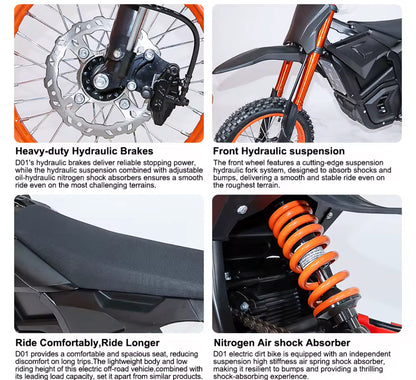 CE Trik Pit Bike 3000 Mid Drive 38MPH 14/12 " Wheels